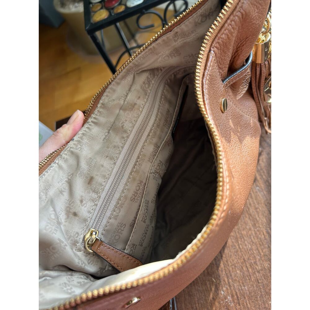 Authentic Michael Kors shoulder handbag Model AV-1405 brown gold - Picture 14 of 15